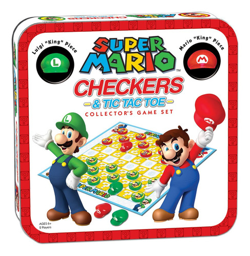 Super Mario Checkers/tic Tac Toe Combo, Juego De Ingenio