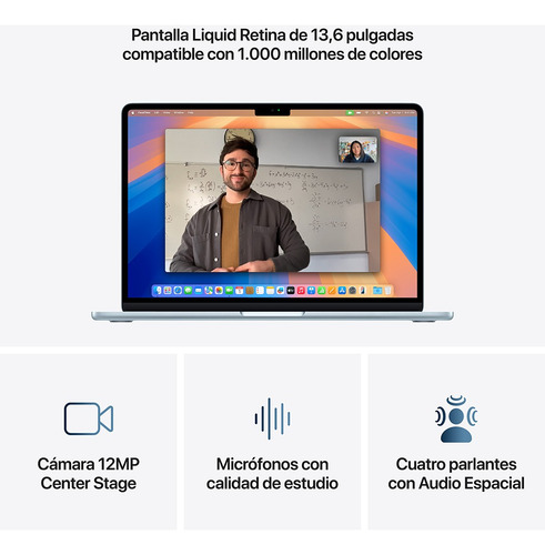 Macbookair 13 M4 Cpu 10 Gpu 10 - 16gb Ssd 512gb Azul Cielo