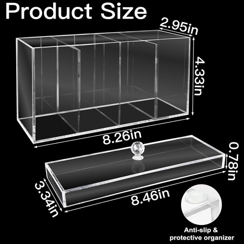 Caja De Almacenamiento De Acrílico Transparente De 4 Compari