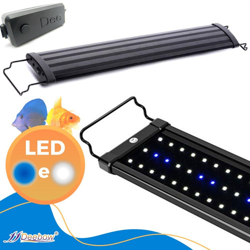 Luminária Super Slim Led Branca E Azul - 43cm 7w Extensível 127/220V