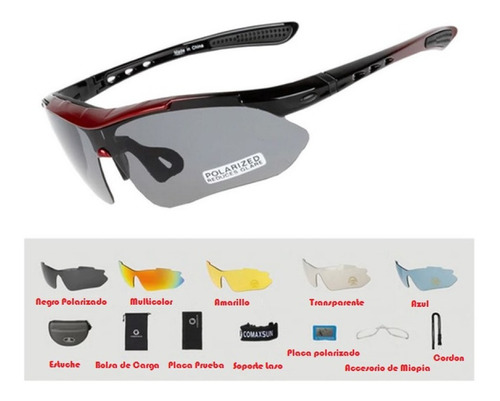 Gafas De Sol Ciclismo Lentes Intercambiables + Uv400 + Lente