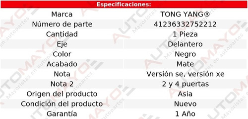 Un Spoiler Delantero Negro Mate Tong Yang Frontier 1998-2000