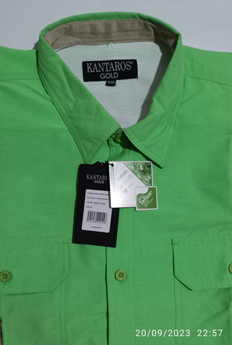 Camisa Ke Y Kantaros 100 % Original Talla X L Verde Claro