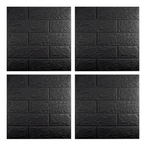 Adesivo De Parede 3d Preto, À Prova D'água, 10 Unidades