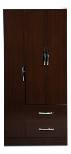 Placard Ropero 3 Puertas 2 Cajones Correderas Varios Colores Chocolate