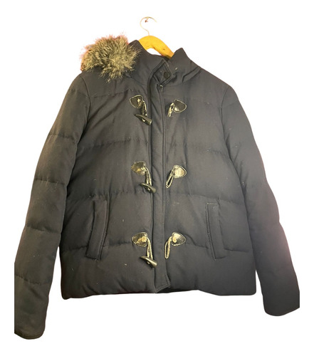 Campera De Plumas Mango Talle M Capucha Desmontable