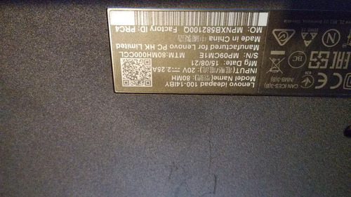 Lenovo Idea Pad 100-14iby (Usado)