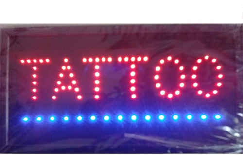 Cartel Led Tattoo 48 X 25 Cm. O La Palabra Que Quieras