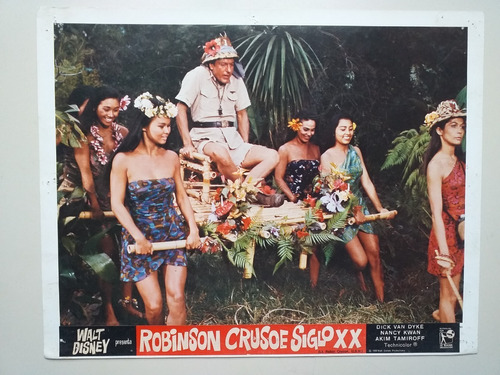 Robinson Crusoe Siglo Xx - 7 Lobby Cards Cine Disney 1966 *