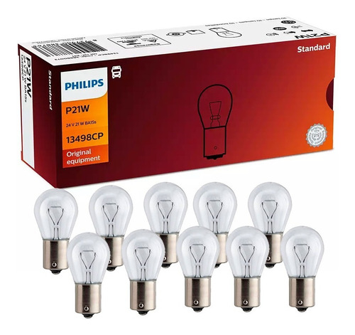 10 Lamparas Philips 24v 21w 1 Polo Ba15s 