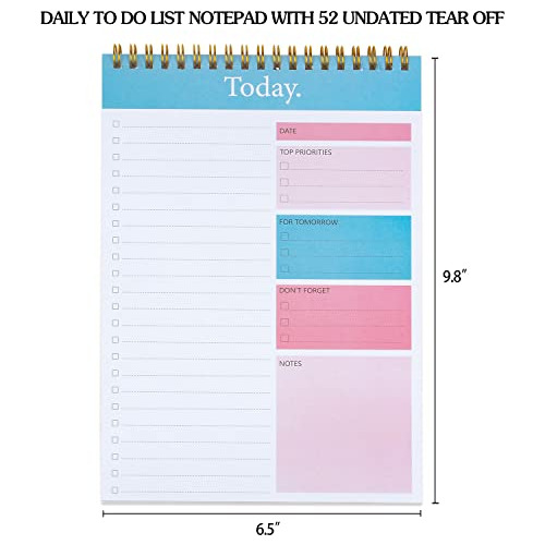 To Do List Notepad - Daily Planner Notepad Undated 52 S...