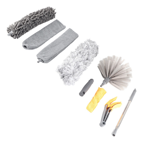 Plumero De Plumas, 9 Unidades, Kit De Microfibra, Extensible