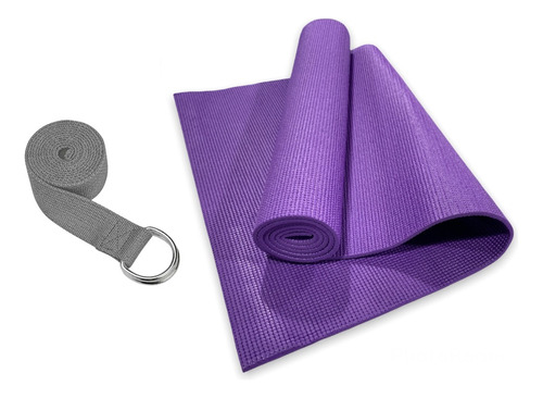 Set Yoga Fitness Pilates Mat Pvc 6mm + Cinturon 102