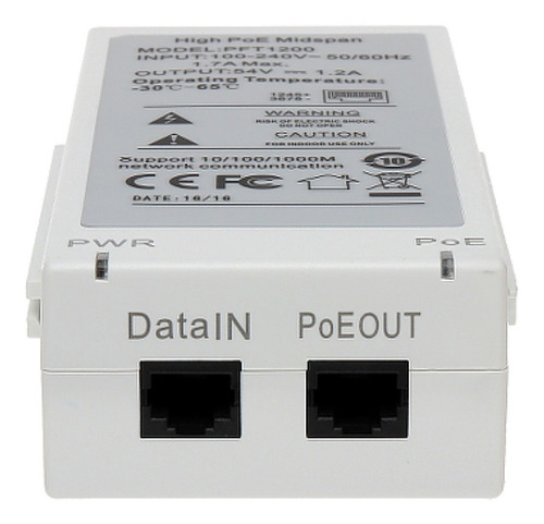 Inyector Poe Estandar 802.3af / At 15w Hi Poe Dahua Pft1200
