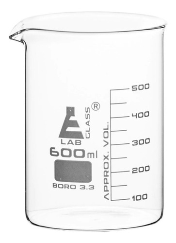 Vaso De Precipitado 600ml Vidrio Boro 3.3 Graduado *inlabs*