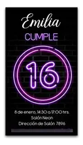 Comprar Invitación Digital Cumpleaños Luz Neón Imprimible 2 Formatos