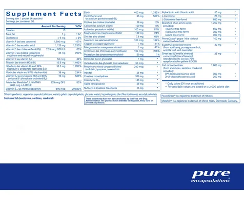 Supplement Pure Encapsulations Athletic Pure Pack, 30 Paquet