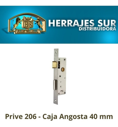 Imagen 5 de 9 de Cerradura Seguridad Prive 206 Angosta Hierro Niquelado 40 Mm