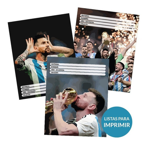 Carátulas Messi Copa Mundial - Personalizadas - Imprimibles