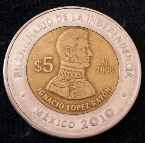 Moneda Ignacio Lopez Rayon 5 Pesos