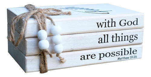 ~? Livducot Farmhouse Wooden Decor Book Stack | Pilas Rústic