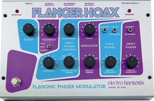 Pedal modulador Electro Harmonix Flanger Hoax Color Plateado