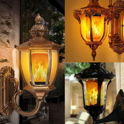 Kit 4 Lámpara Led Efecto Fuego Luz 3 Velocidades