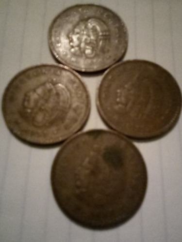 Monedas 50 Centavos Cobre Cuactemoc 1959 (4 Pzs)