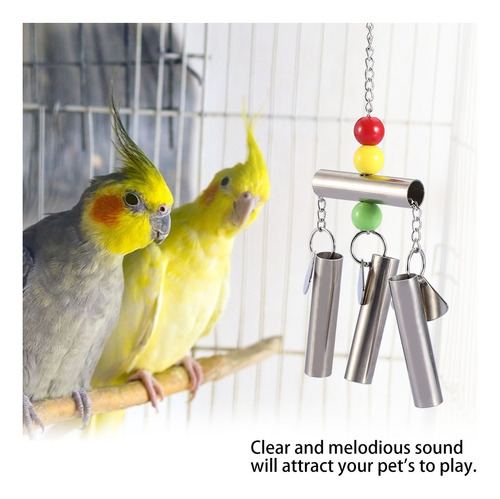 Campana De Acero Inoxidable Para Pájaros Juguete De Pie