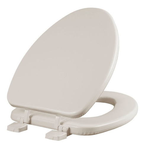 Asiento Para Baño Acojinado Y Alargado Color Hueso Con Bisagras Ajustables Hueso