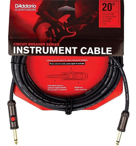 Daddario Pw-agl-20 Cable Guitarra Bajo Instrumento 6 Metros