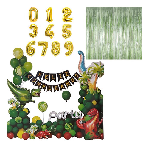 Decoración Dinosaurios Arco Globos Fiesta Cumpleaños Kit Set