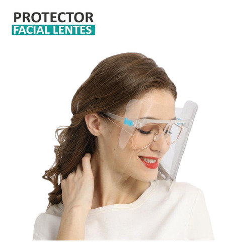 Imagen 1 de 3 de Escudo Protector Facial Medico Con Lentes Gafas Antiniebla
