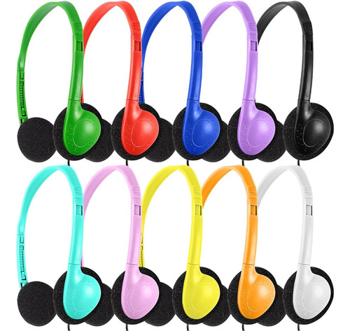 Hongzan Kids Headphones Bulk 10 Pack Multi Color Para La Esc