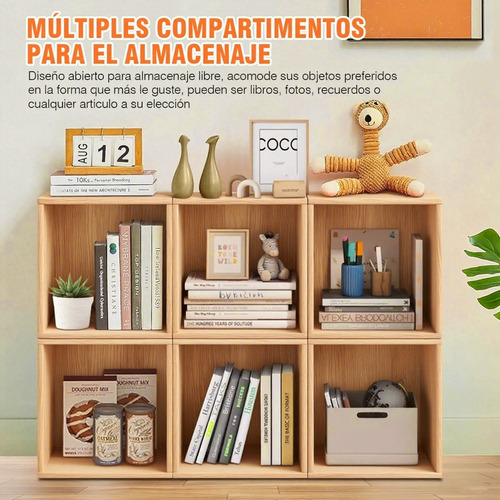 Librero Organizador Cubos Apilables De Madera Multifuncional