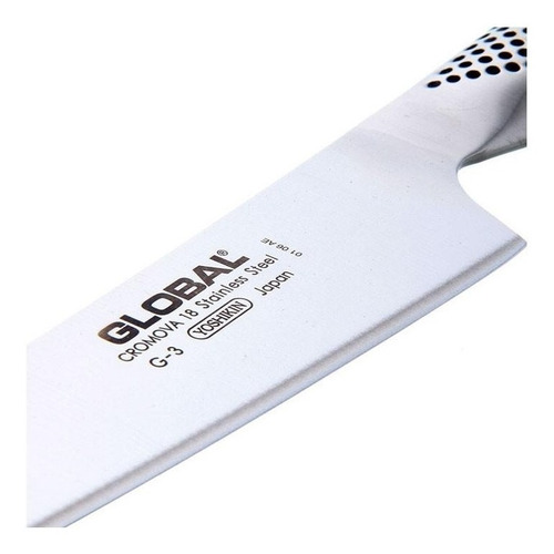 Imagen 3 de 3 de Cuchillo Medio Golpe Trinchar 21cm Global G-3 Japones Vlc