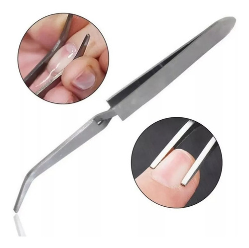 Pinça Curvatura C Precisão Modeladora Unhas De Gel Cor Inox