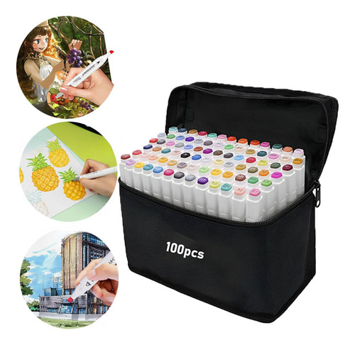 Conjunto De 100 Kits De Pincéis, Marcadores Macios De Ponta