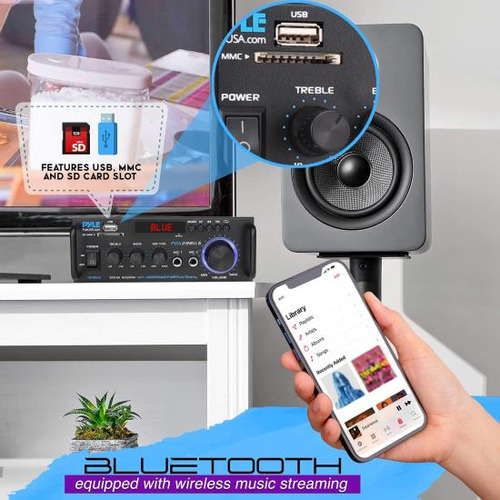 Pyle Amplificador De Potencia Estéreo Bluetooth Inalámbrico