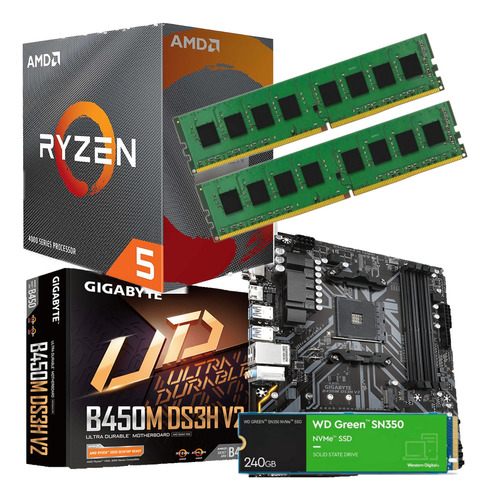 Combo Actualizacion Pc Amd Ryzen 5 5600 + 16 Gb + Nvme 240