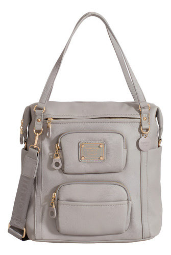 Cartera Shopping Bag Ursula Grande Juanita Jo Mujer Oficina Gris Lisa