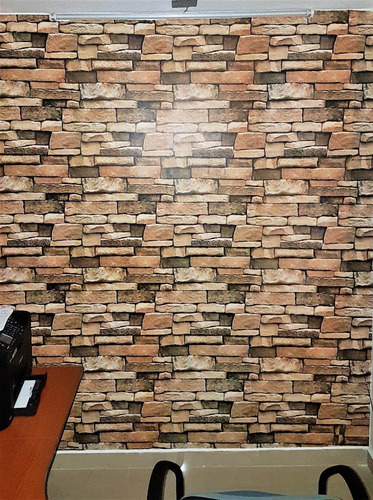 Imagen 4 de 6 de Rollo Papel Tapiz Auto Adherible Vinil Piedra Laja