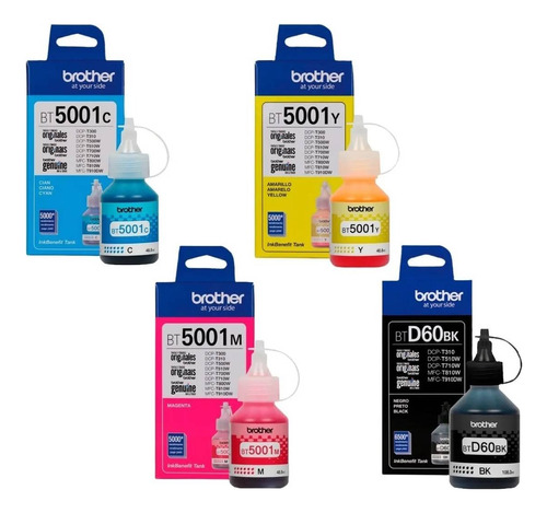 Set De 4 Tintas Brother Btd60bk  Bt5001c Bt5001m Bt5001y