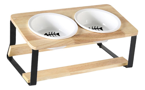 Cuencos S Para Gatos, Perros, Soporte De BambĂș De Pescado