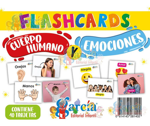 Tarjetas De Cuerpo Humano Y  Emociones Con 40 Piezas