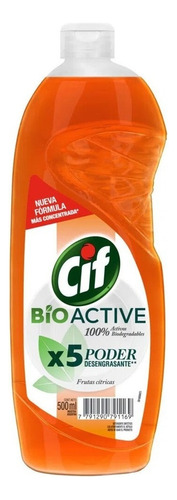 Detergente Cif Active Gel Cítrica concentrado en botella 500 ml