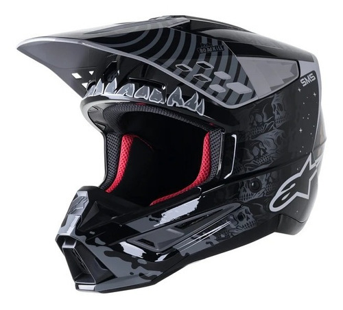 Capacete Cross Alpinestars Sm5 Solar Flare @# Cor Cinza-escuro Tamanho do capacete 59-60L