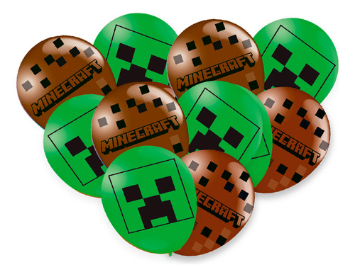 25 Balão Bexigas Festa Minecraft Decoração Aniversário N9
