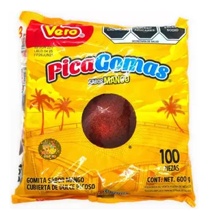 Vero Pica Fresa Goma Sabor Mango Individual Dulce 100 Pz