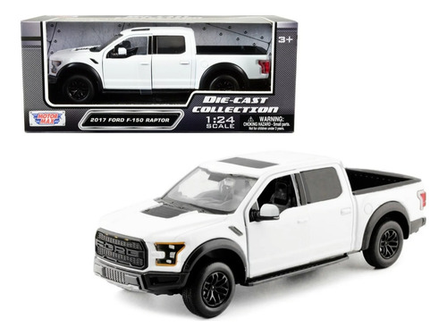 Motormax 1:24 2017 Ford F-150 Raptor Pickup Blanco Camioneta
